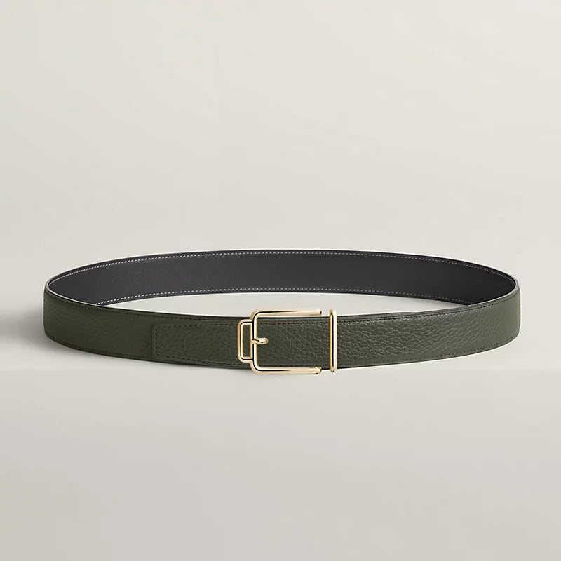 Volte-face reversible belt buckle & Reversible leather strap 32 mm