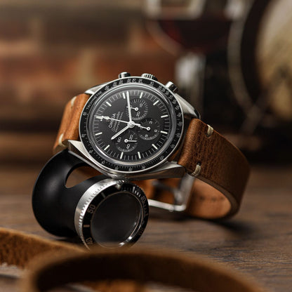 Simple Handmade Italian Leather Watch Strap - Light Brown