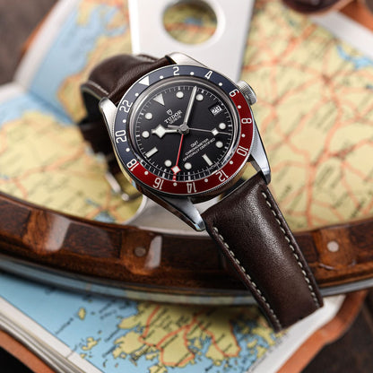 Original Vintage Highley Genuine Leather Watch Strap - Chocolate Brown